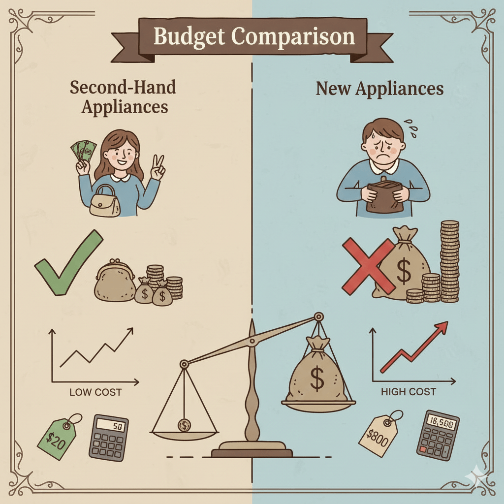 Buying Used Home Appliances in best budget comparition 